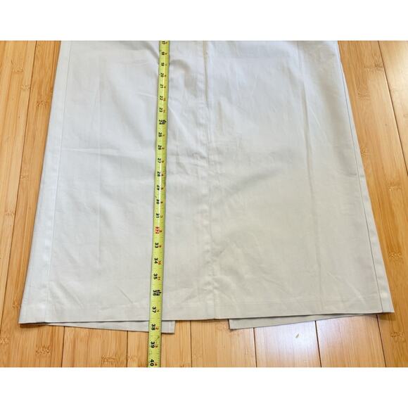 Faconnable Sz 14 NWT Maxi Skirt Women's Beige Classic Chino Office Career - Picture 3 of 8